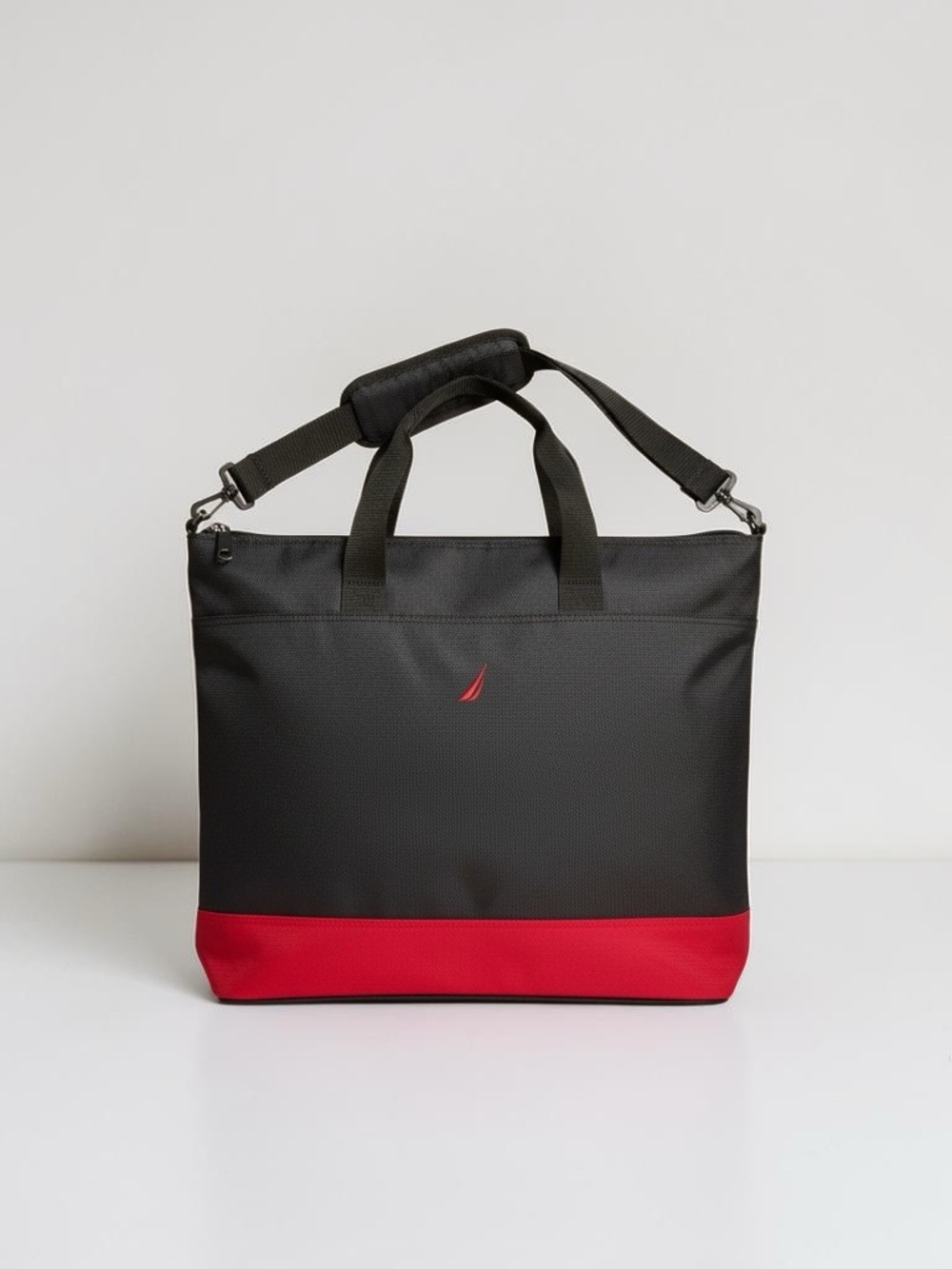 Nautica weekender gym travel tote black red large carry on bag